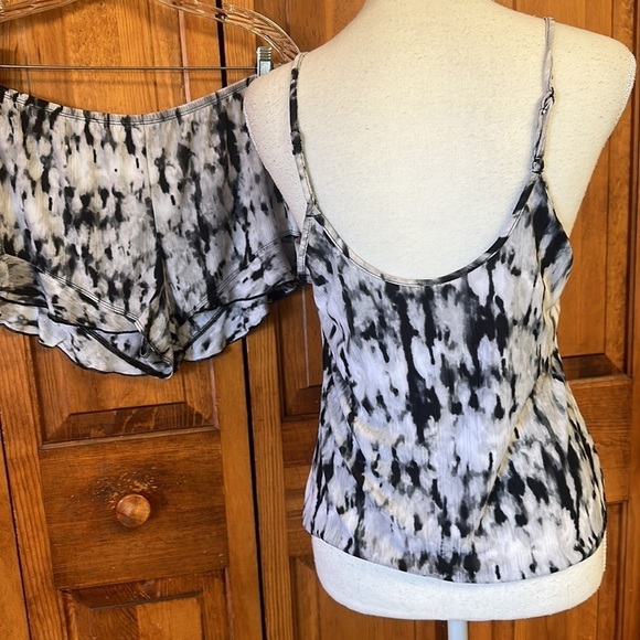 Secret Treasures Black/White Tye Dye Spaghetti Strap Cami PJ Set NWT S 4-6 - Picture 4 of 4